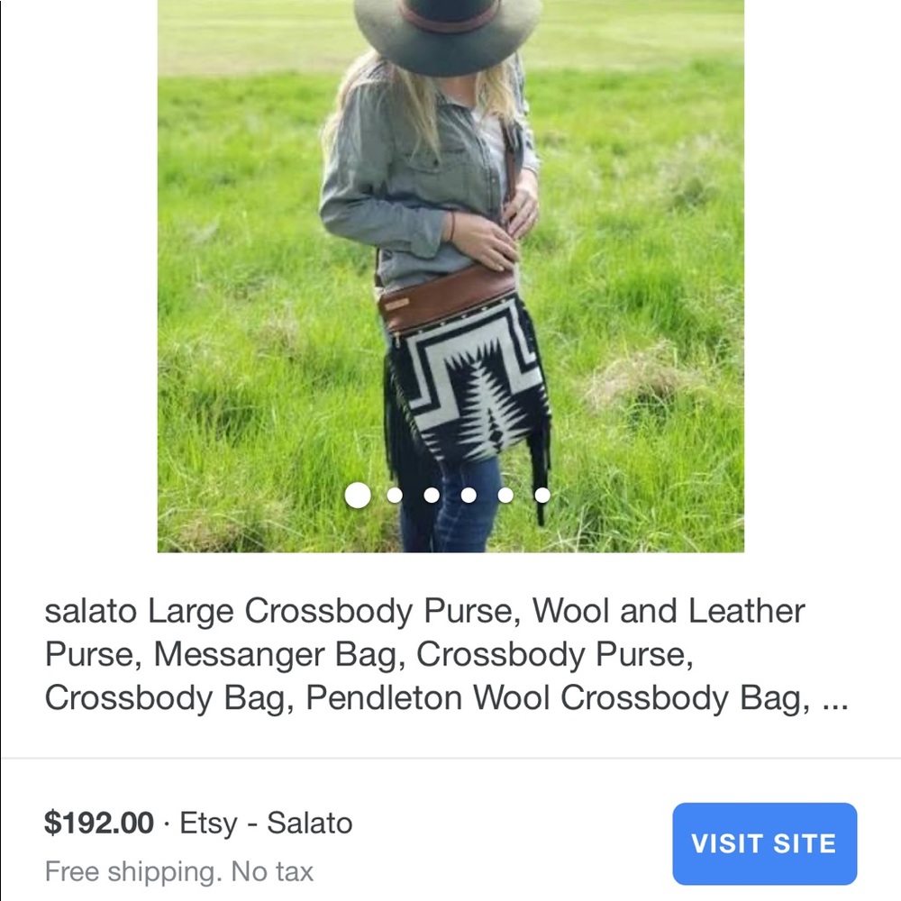 SALATO leather & wool large crossbody. Used once.